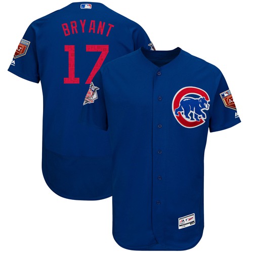 Cubs #17 Kris Bryant Blue 2018 Spring Training Authentic Flex Base Stitched MLB Jersey